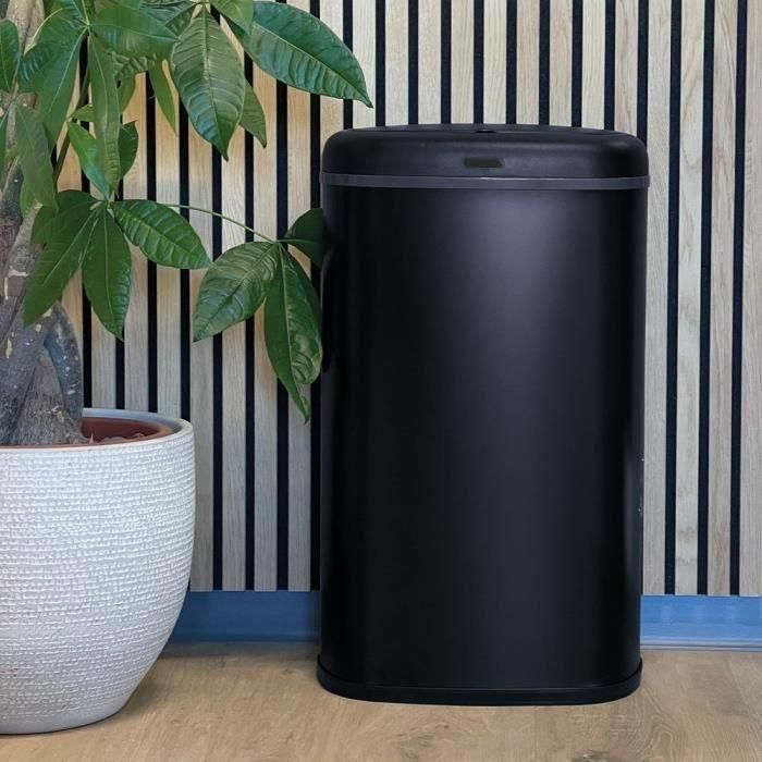 Kitchen Move LOGAN Cubo de Basura Automático de Cocina, 58 L, Acero Inoxidable Negro Mate, Rectangular, con Borde, 4 Pilas LR06 (No Incluidas) 1 Kitchen Move LOGAN Cubo de Basura Automático de Cocina, 58 L, Acero Inoxidable Negro Mate, Rectangular, con Borde, 4 Pilas LR06 (No Incluidas) 1