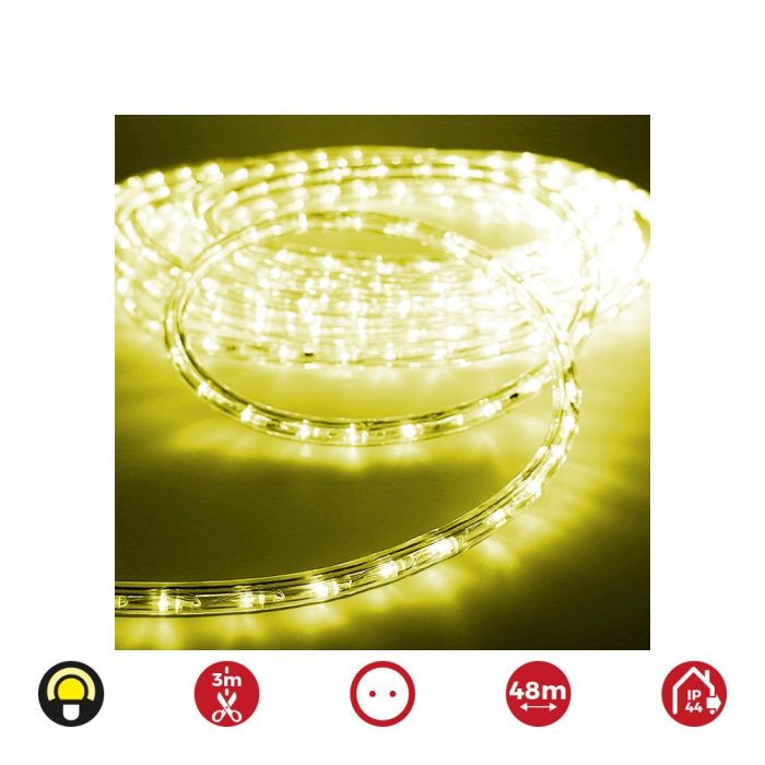 Tubo flexiled led 2 vias multifuncion 48m 36 leds/m ip44 amarillo