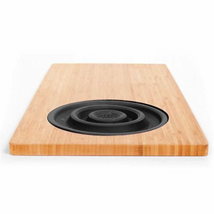 Jocca Tabla de cortar de bambú con colador 1633N Negro 3