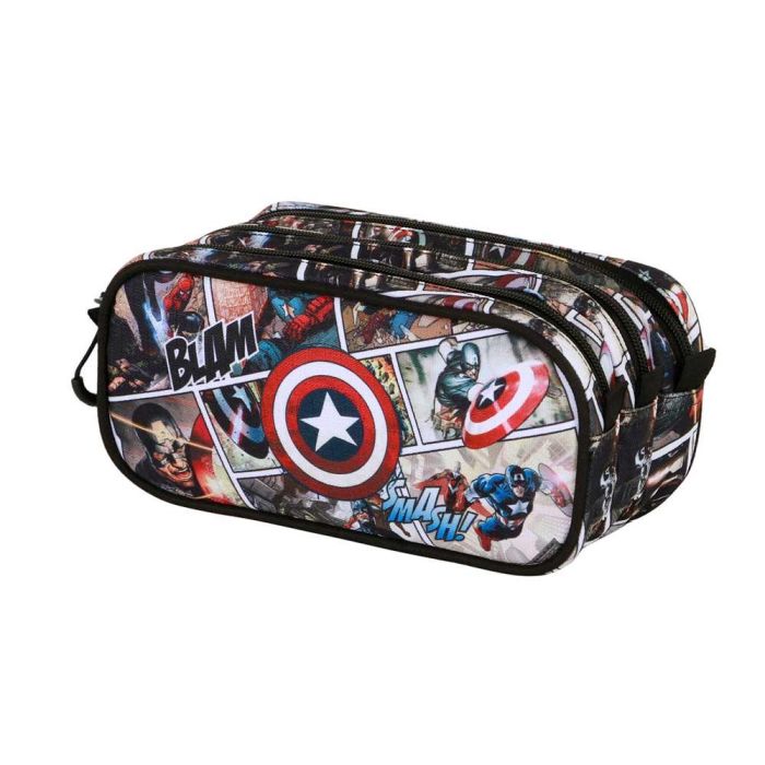 Marvel Capitán América Estuche Portatodo Trick FAN 2.2 Comic, 3 Compartimentos, Ripstop, Multicolor 0 Marvel Capitán América Estuche Portatodo Trick FAN 2.2 Comic, 3 Compartimentos, Ripstop, Multicolor 0