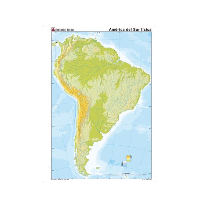Mapa Mudo Color Din A4 America Del Sur Fisico 100 unidades 1 Mapa Mudo Color Din A4 America Del Sur Fisico 100 unidades 1
