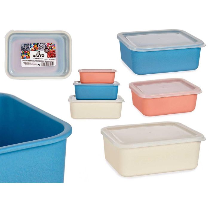 Arte Regal Set de 3 Recipientes de Bambú Coral Azul, 17x8x23 cm (6 Unidades) Arte Regal Set de 3 Recipientes de Bambú Coral Azul, 17x8x23 cm (6 Unidades)