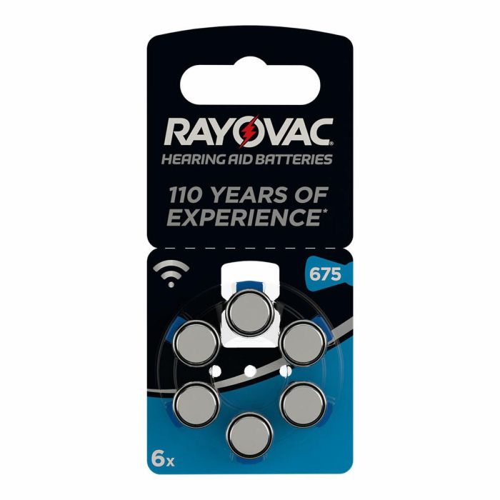 Pilas de Botón de Litio Rayovac Compatible con audífono ZA675 1,4 V (6 Unidades)