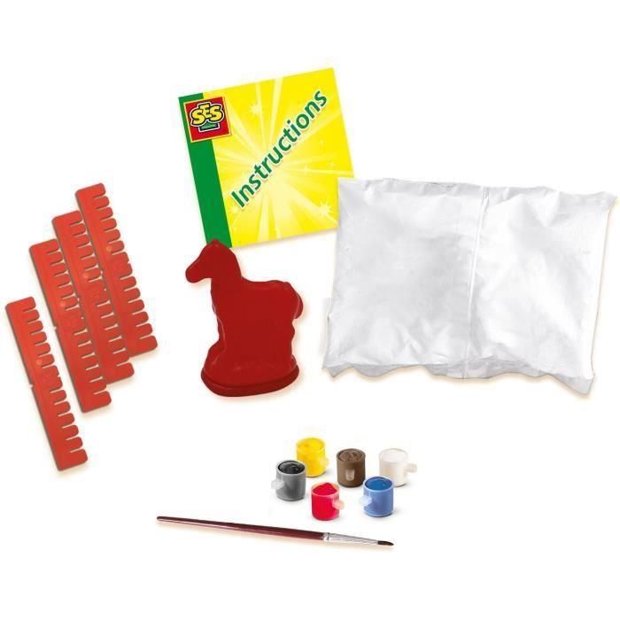 Ses Creative SES01211 Kit de Moldeo y Pintura Caballo - Incluye Molde de Látex, Soporte de Secado, Yeso, Pintura y Pincel 3