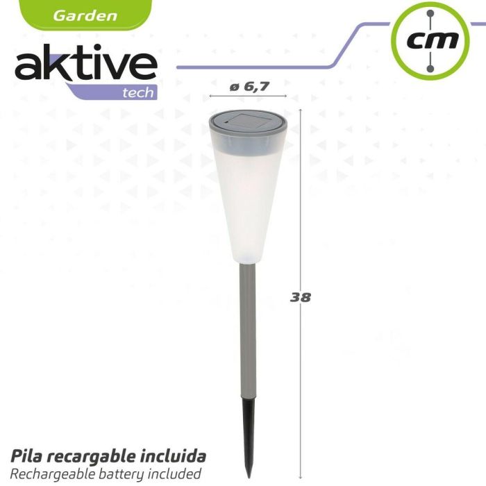 Estaca solar de jardín Aktive Plástico 6,7 x 39 x 6,7 cm (24 Unidades) 1 Estaca solar de jardín Aktive Plástico 6,7 x 39 x 6,7 cm (24 Unidades) 1