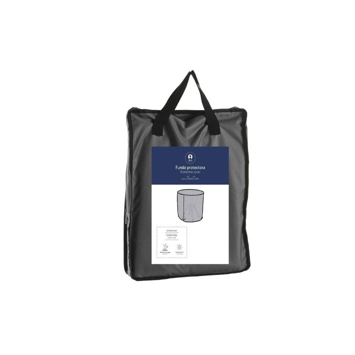 DKD Home Decor Funda Protectora de Poliéster para Mesa Redonda de Terraza y Jardín 600D Gris Oscuro 132x75x132 cm 1