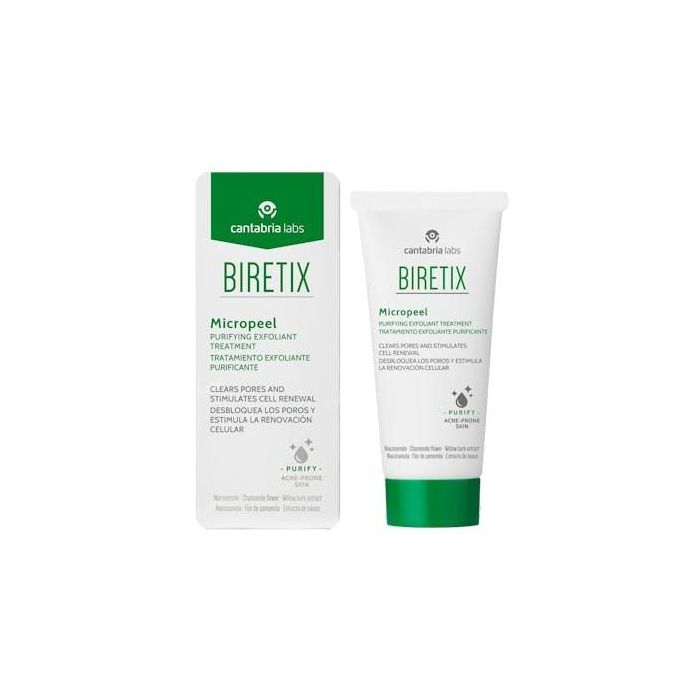 Biretix MICROPEEL Gel Exfoliante Limpiador Facial con Efecto Micro-Peeling para Piel Grasa y con Tendencia Acneica 50 ml
