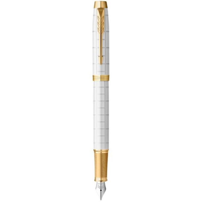 PARKER Pluma Estilográfica IM Premium Pearl G.C. Azul en Estuche de Regalo