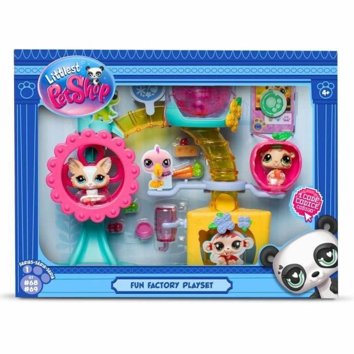 BANDAI Littlest Pet Shop Caja Fun Factory Set de Juego con 2 Animales, Decoración y Accesorios BF00519 2 BANDAI Littlest Pet Shop Caja Fun Factory Set de Juego con 2 Animales, Decoración y Accesorios BF00519 2