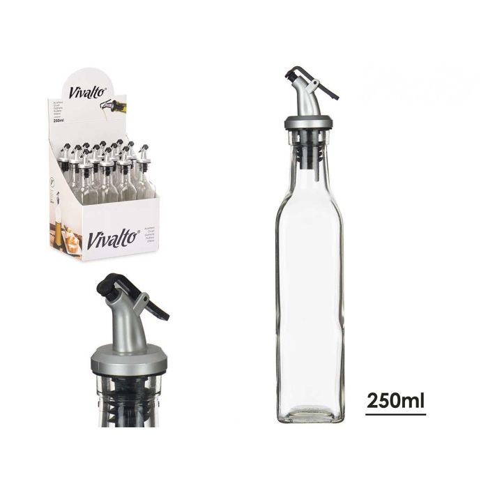 Aceitera Vidrio Tapon Dosificador 250 Ml Vivalto 5X24CM (24 Unidades) Aceitera Vidrio Tapon Dosificador 250 Ml Vivalto 5X24CM (24 Unidades)