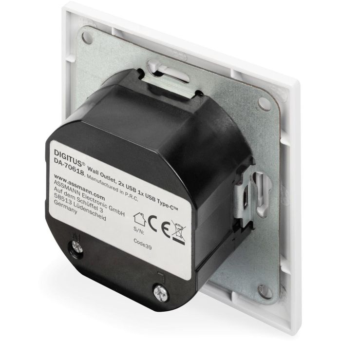 Digitus Caja de Carga para Empotrar con 2 USB A y 1 USB Type-C, Blanco 2