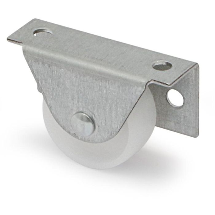 Q&Q Rueda Fija Lateral Padi A/Nylon, Ø38 H41, Aro Polipropileno, Soporte Galvanizado
