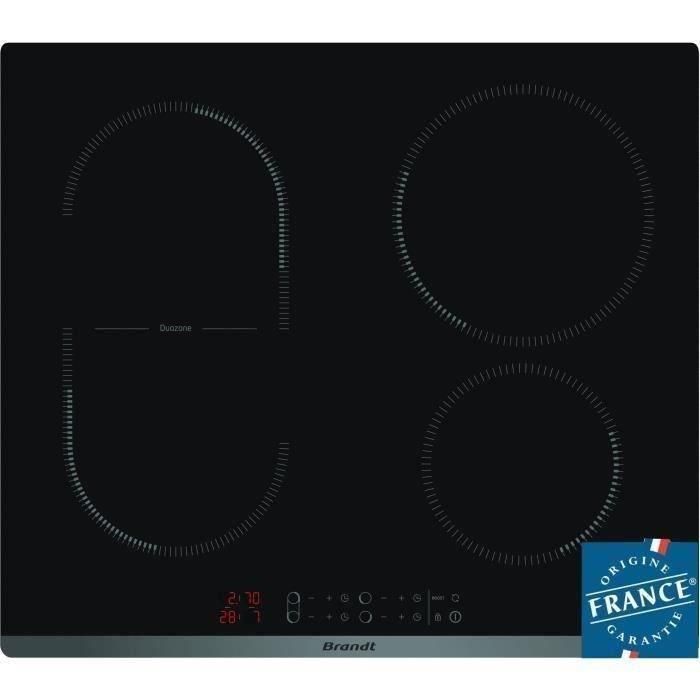 BRANDT CPI6400B - Placa de inducción - 4 zonas - 3600 W - L 58 x D51 cm - Revestimiento de vidrio - Negro BRANDT CPI6400B - Placa de inducción - 4 zonas - 3600 W - L 58 x D51 cm - Revestimiento de vidrio - Negro
