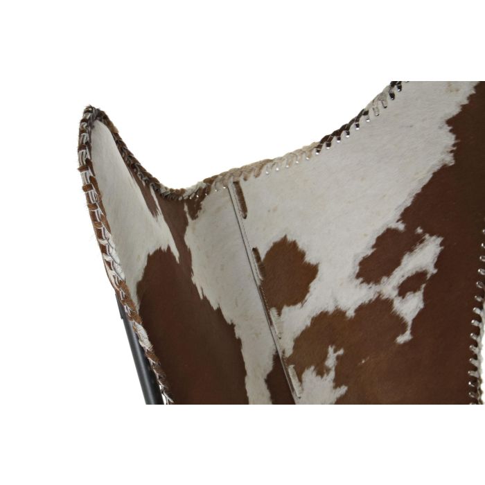 DKD Home Decor Sillón Colonial Marrón Blanco Piel Hierro 70x70x90 cm 2