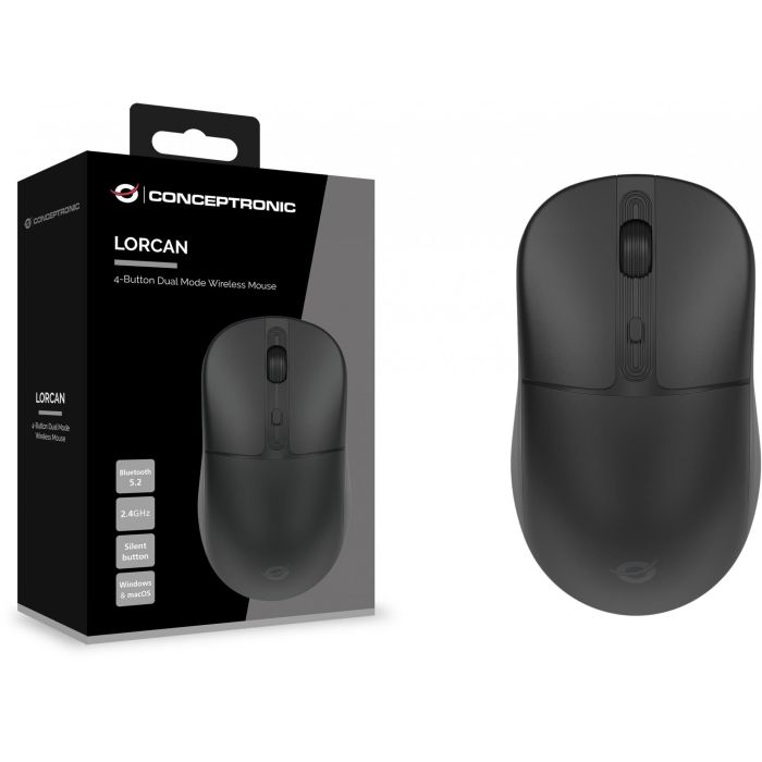 Ratón Inalámbrico Conceptronic LORCAN04B Negro 1600 dpi 6 Ratón Inalámbrico Conceptronic LORCAN04B Negro 1600 dpi 6