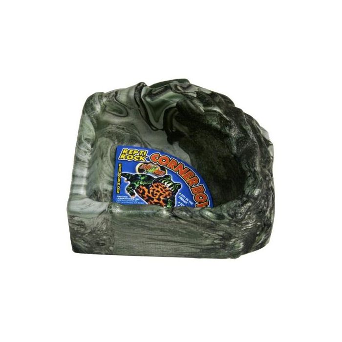 ZooMed Repti Rock Corner Grande - Bebedero para Reptiles, Lavable en Lavavajillas, Ideal para Pitones Bola