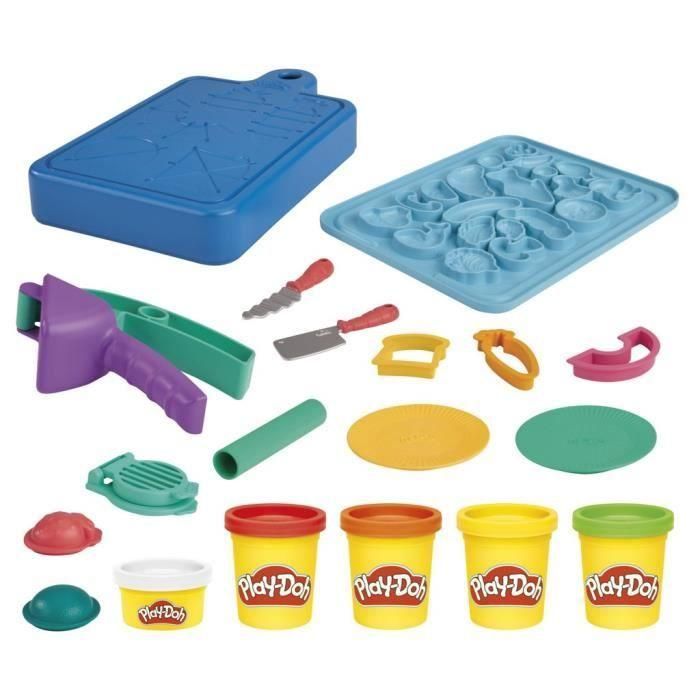 Play-Doh HAS5010996130976 Little Chef's Kit, masa para modelar, 14 accesorios de cocina, juguete preescolar 1