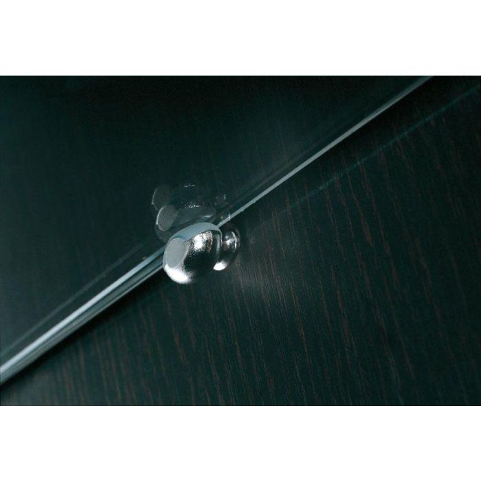 Italiana Ferramenta Soporte para Estante de Cristal Pivote 5 Níquel con Goma Transparente 1