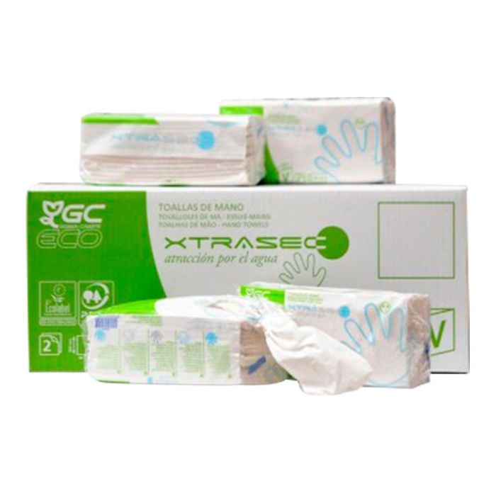 Toalla De Papel Mano Engarzada Ecologica Xtrasec 20x23 cm 2 Capas Paquete Con 196 Unidades 3