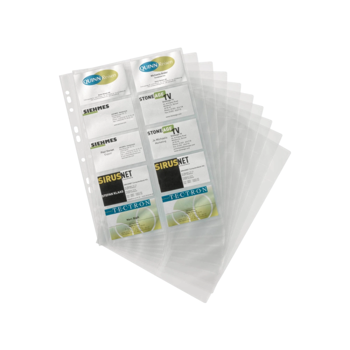 Duraclip Recambio Fundas Tarjetero 2384 Bolsa 10 Hojas Capacidad 20 Tarjetas por Hoja Formato A4 1