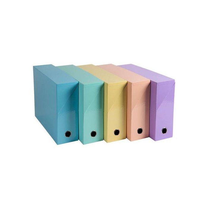 Caja De Transferencias Exacompta Aquarel Carton Forrado A4 9 Cm Colores Surtidos