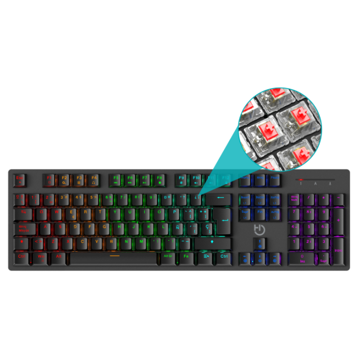 Teclado Gaming Mecánico Hiditec GK400 ARGB/ Switch Rojo Teclado Gaming Mecánico Hiditec GK400 ARGB/ Switch Rojo