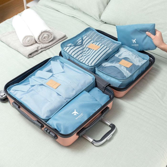 Set de Bolsas Organizadoras para Maletas Luggan InnovaGoods 6 Piezas 8 Set de Bolsas Organizadoras para Maletas Luggan InnovaGoods 6 Piezas 8