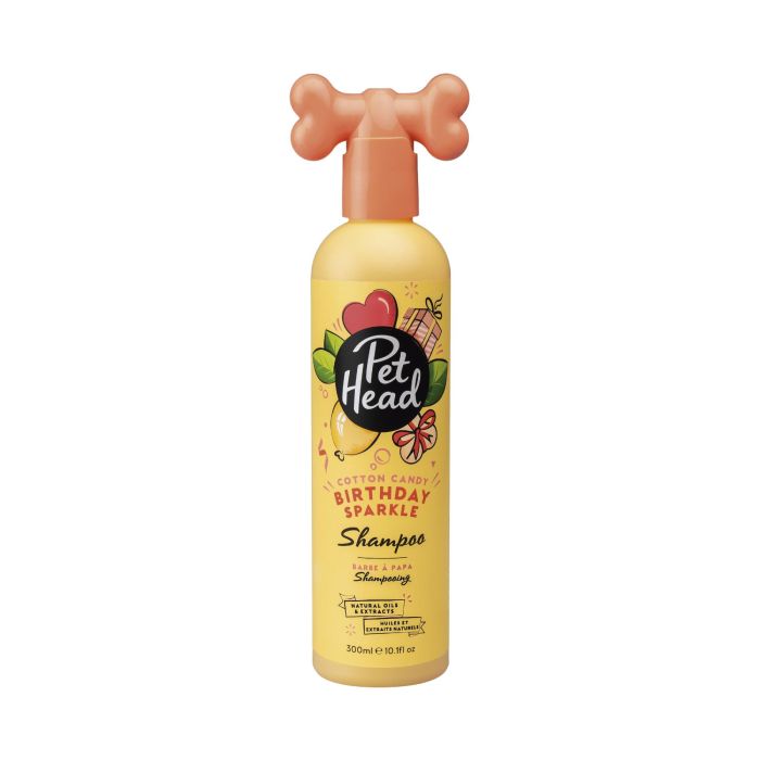 Pet Head Birthday Sparkle Champú para Mascotas: Piel y Pelaje Sano y Brillante, Nutre e Hidrata. Aroma Algodón de Azúcar 300 ml 1