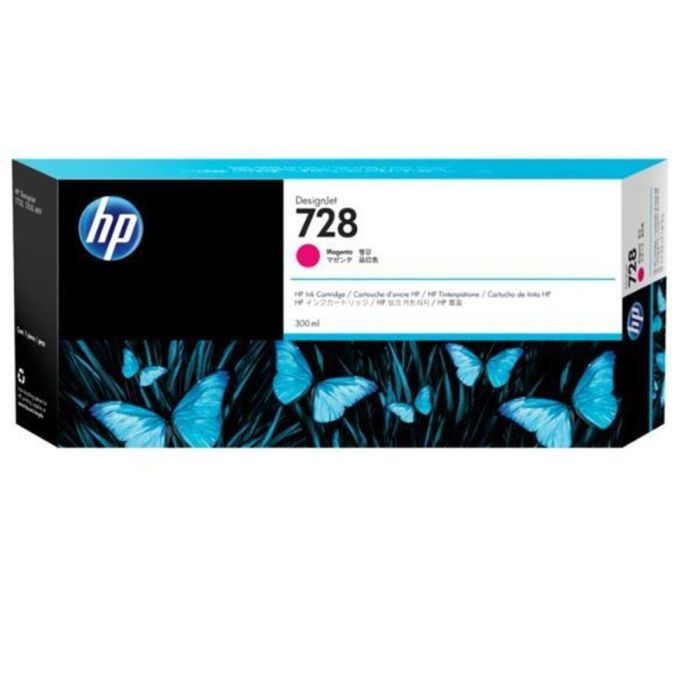HP Cartucho de Tinta 728 Magenta 300 ml - Tinta pigmentada original para HP DesignJet T730, T830, T920/T930, T1500/T1530, T2500/T2530 HP Cartucho de Tinta 728 Magenta 300 ml - Tinta pigmentada original para HP DesignJet T730, T830, T920/T930, T1500/T1530, T2500/T2530