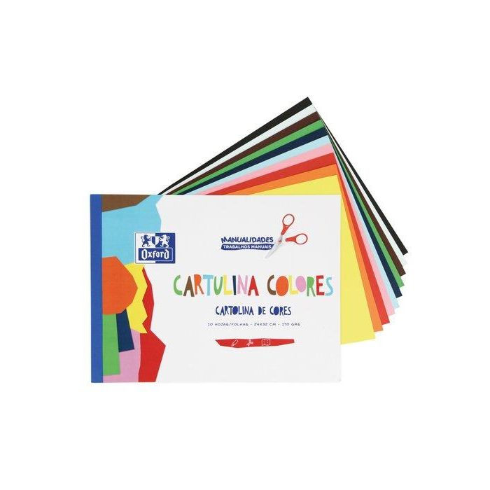 Bloc Oxford Manualidades 10 Hojas 170G Cartulina De Colores