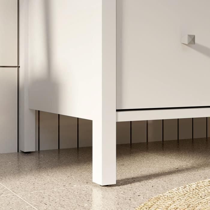 Mueble de baño - Blanco - 3 cajones - L64 x P40 x H83 cm - IPSARION 3