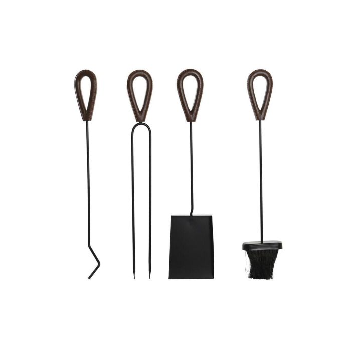 Leñera Loft DKD Home Decor Negro 2 x 56 x 7 cm Set de 4 3 Leñera Loft DKD Home Decor Negro 2 x 56 x 7 cm Set de 4 3