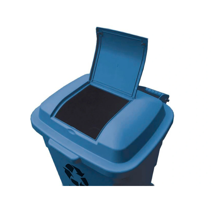 Q-connect Papelera Contenedor Plástico con Tapa y Ruedas 240L Azul 1040x620x610 mm 3