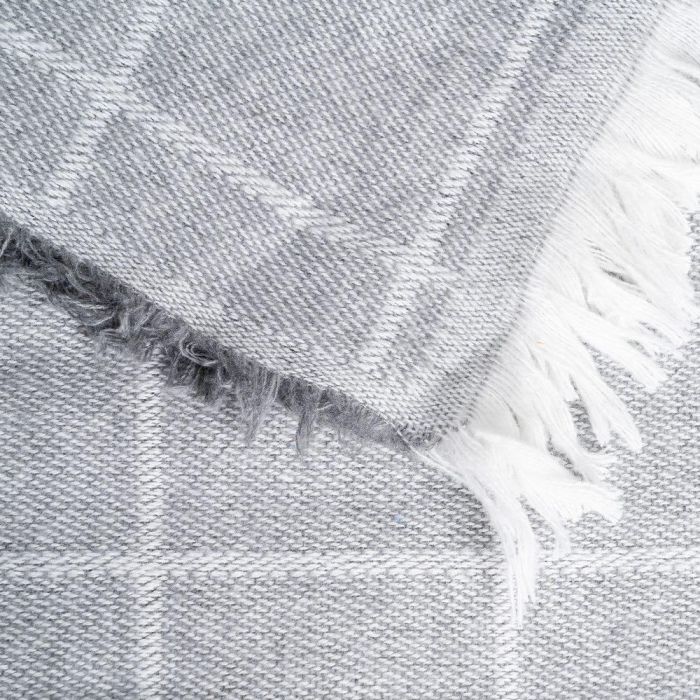 Colcha Cuadros Gris Perla Algodón 200 X 260 cm