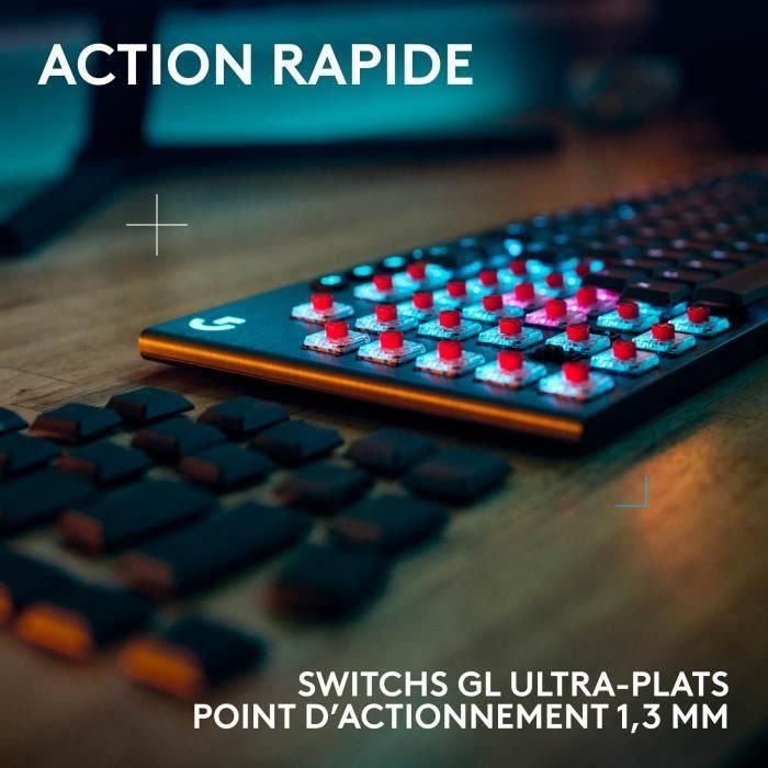 Teclado para juegos - inalámbrico - Logitech G - G915 X - Interruptor táctil - AZERTY - Negro 2