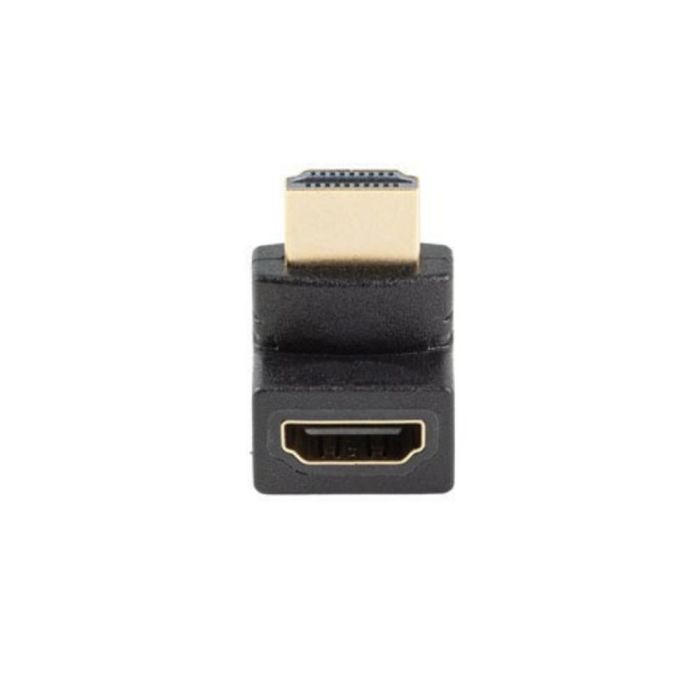 Lanberg Adaptador HDMI 4K 60Hz HDR 2.0 Macho a Hembra con Conector Angular y Contactos Bañados en Oro Negro Lanberg Adaptador HDMI 4K 60Hz HDR 2.0 Macho a Hembra con Conector Angular y Contactos Bañados en Oro Negro