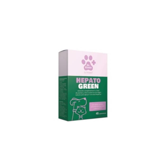 Dr. Green Veterinaria Hepatogreen, Suplemento Hepático para Perros y Gatos, 48 Comprimidos