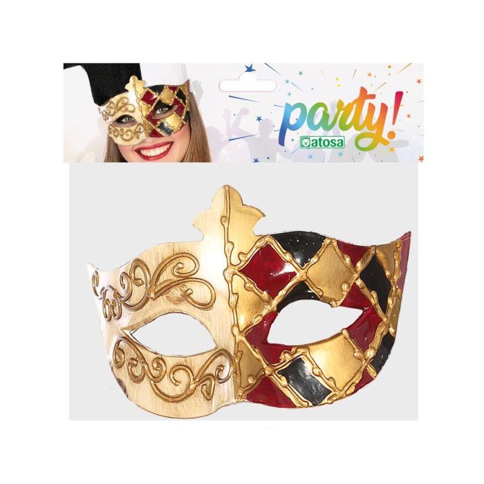 Máscara Arlequín Teatro Dorado Mujer Adulto Accesorio Circo Disfraz Eventos Gala Carnaval Veneciano Clásico 1 Máscara Arlequín Teatro Dorado Mujer Adulto Accesorio Circo Disfraz Eventos Gala Carnaval Veneciano Clásico 1