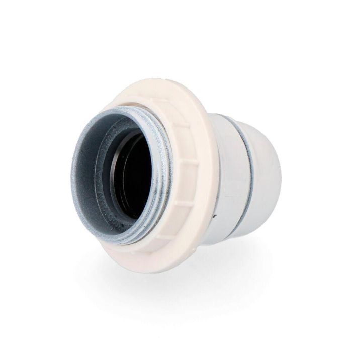 Edm Portalámparas semiroscado E27 250V blanco para interior con arandela