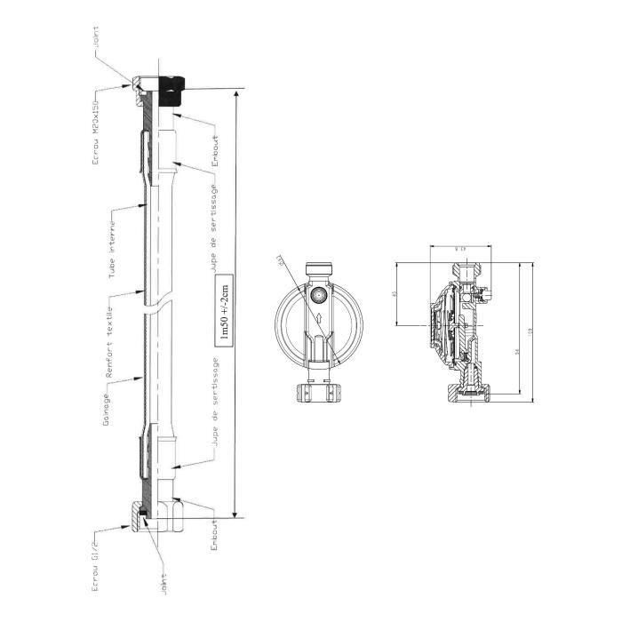 ROUSSEAU Regulador de butano M20X150 1 ROUSSEAU Regulador de butano M20X150 1