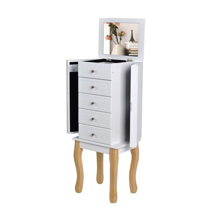 Joyero Romantico DKD Home Decor Blanco Natural 27 x 90 x 37 cm