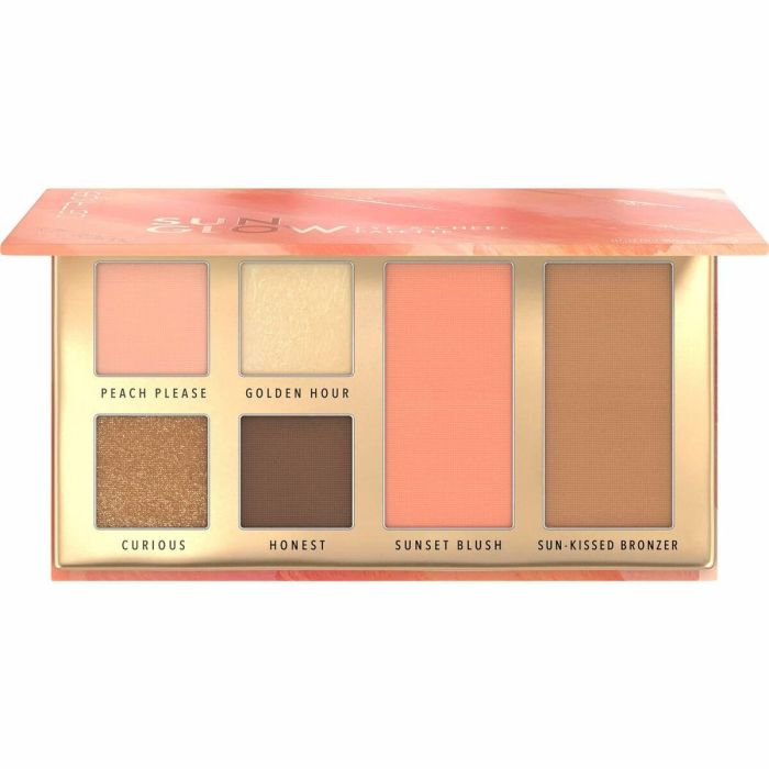 Catrice SUN GLOW eye & cheek palete - Paleta Ojos y Mejillas Sombra Colorete Iluminador Bronceador 6 Tonos 10g Espejo Vegano Cruelty Free