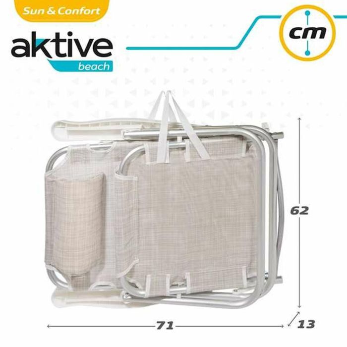 Silla playa aluminio plegable 5 posiciones 48x46x84 cm con cojin mas asa. 1 Silla playa aluminio plegable 5 posiciones 48x46x84 cm con cojin mas asa. 1