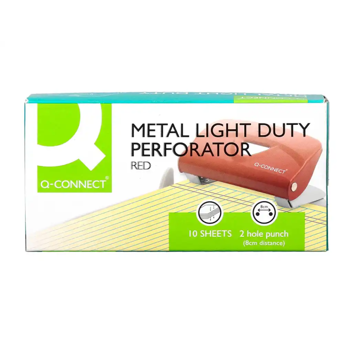 Q-connect KF14216 Taladrador Rojo, Capacidad 10 Hojas, Abertura 1 mm 6
