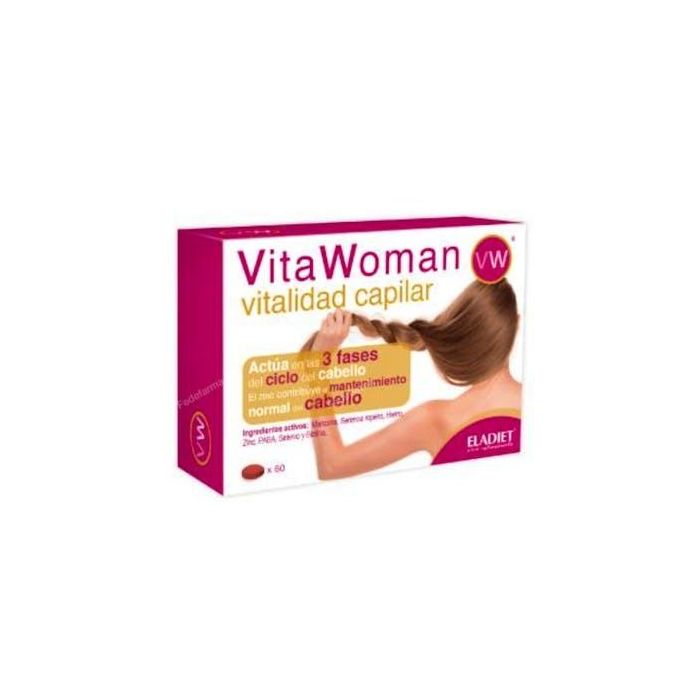 Vita Woman ELADIET Vitalidad Capilar con Biotina, Zinc y Selenio para el Cabello 60 Comprimidos