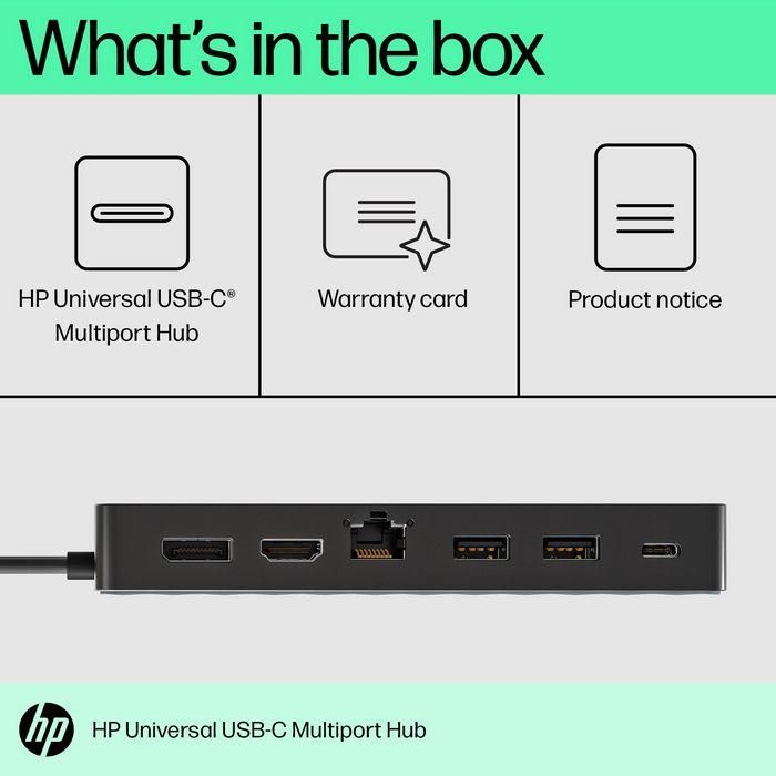 HP Universal USB-C Multiport Hub con 7 Puertos, Passthrough de Datos y Alimentación, Soporte Dual 4K HDMI 2.0 y DisplayPort 1.2 para PC 3 HP Universal USB-C Multiport Hub con 7 Puertos, Passthrough de Datos y Alimentación, Soporte Dual 4K HDMI 2.0 y DisplayPort 1.2 para PC 3