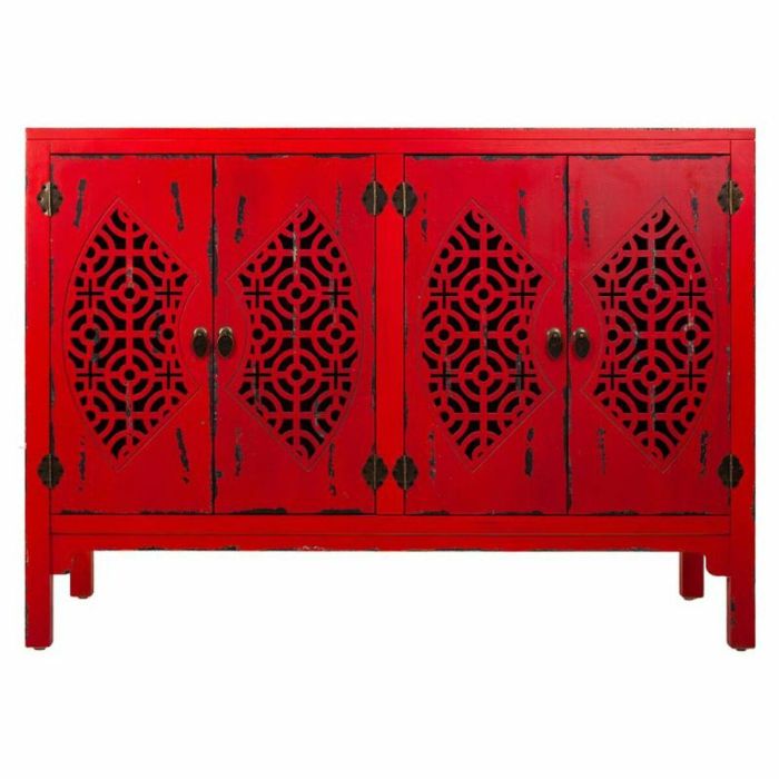 Aparador Alexandra House Living Rojo Madera de abeto Madera MDF 40 x 86 x 120 cm 8