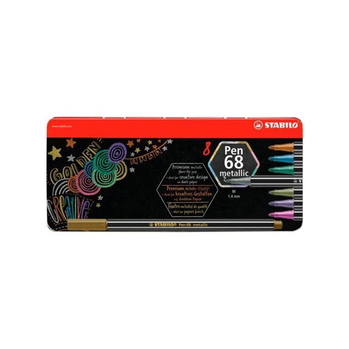 Stabilo Rotuladores Pen 68 Metallic C-Surtidos Metálicos Estuche De Metal 8 Ud Stabilo Rotuladores Pen 68 Metallic C-Surtidos Metálicos Estuche De Metal 8 Ud