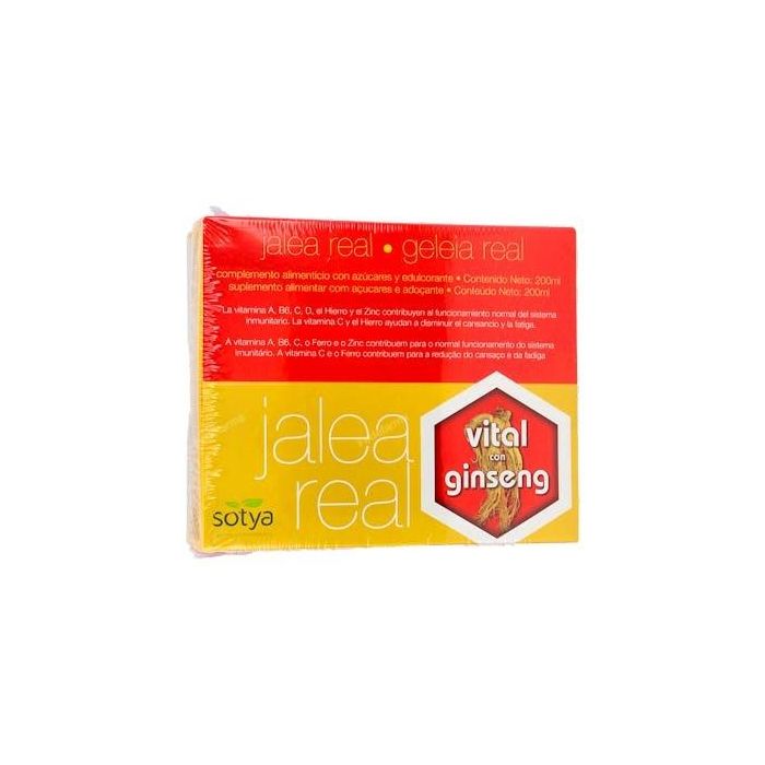 SOTYA Jalea Real Vital Ginseng con Vitaminas y Minerales 20 Ampollas para Inmunidad y Fatiga