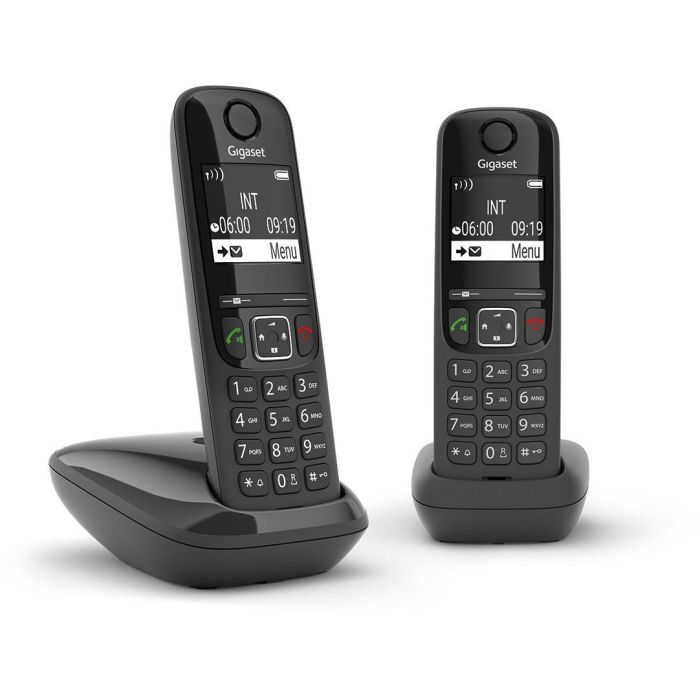 Gigaset AS690 Duo Teléfono DECT/analógico Inalámbrico, Altavoz, Identificador de Llamadas, Negro 1